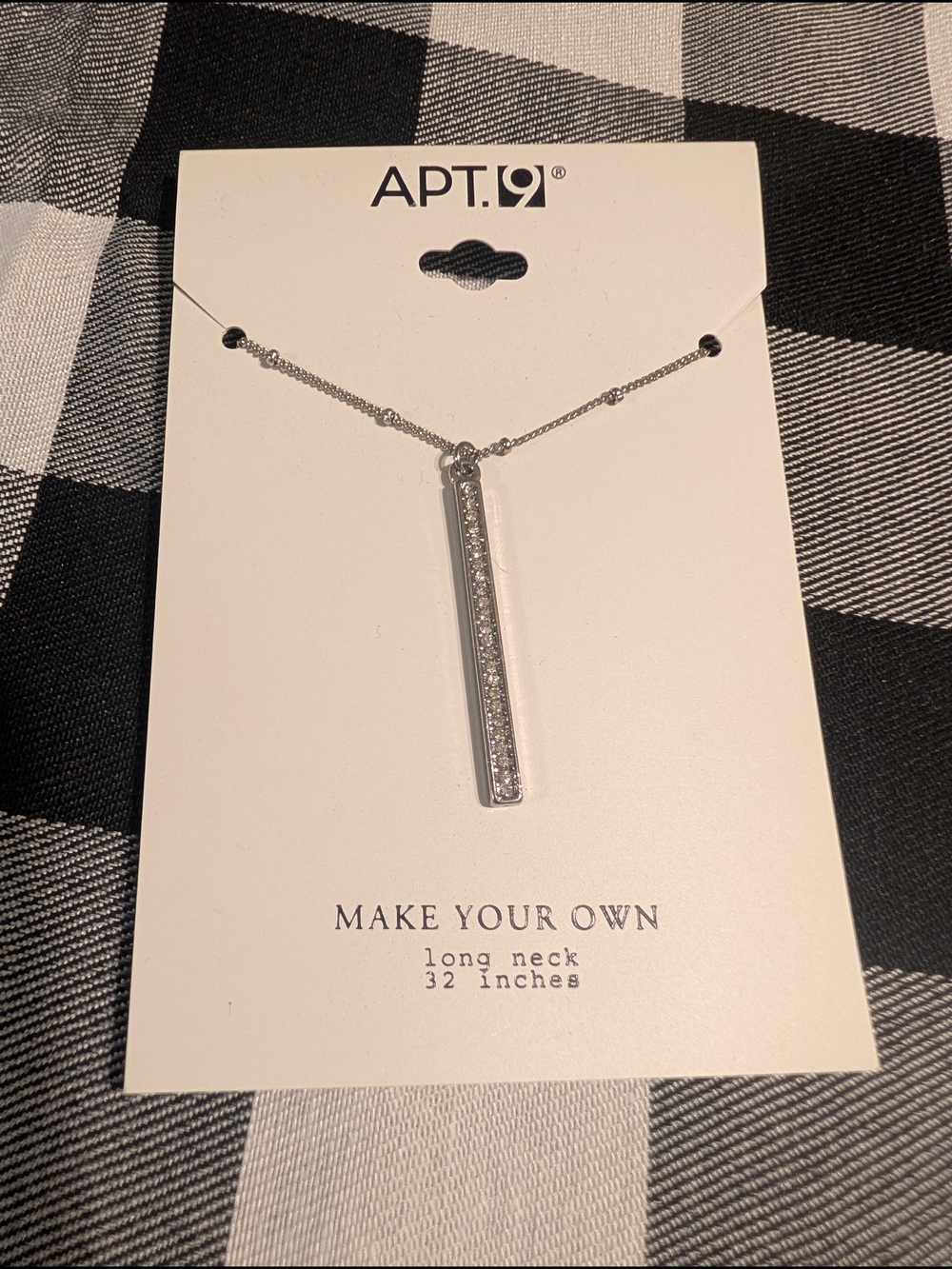 Apt. 9 Silver-Tone Crystal Bar Pendant Necklace